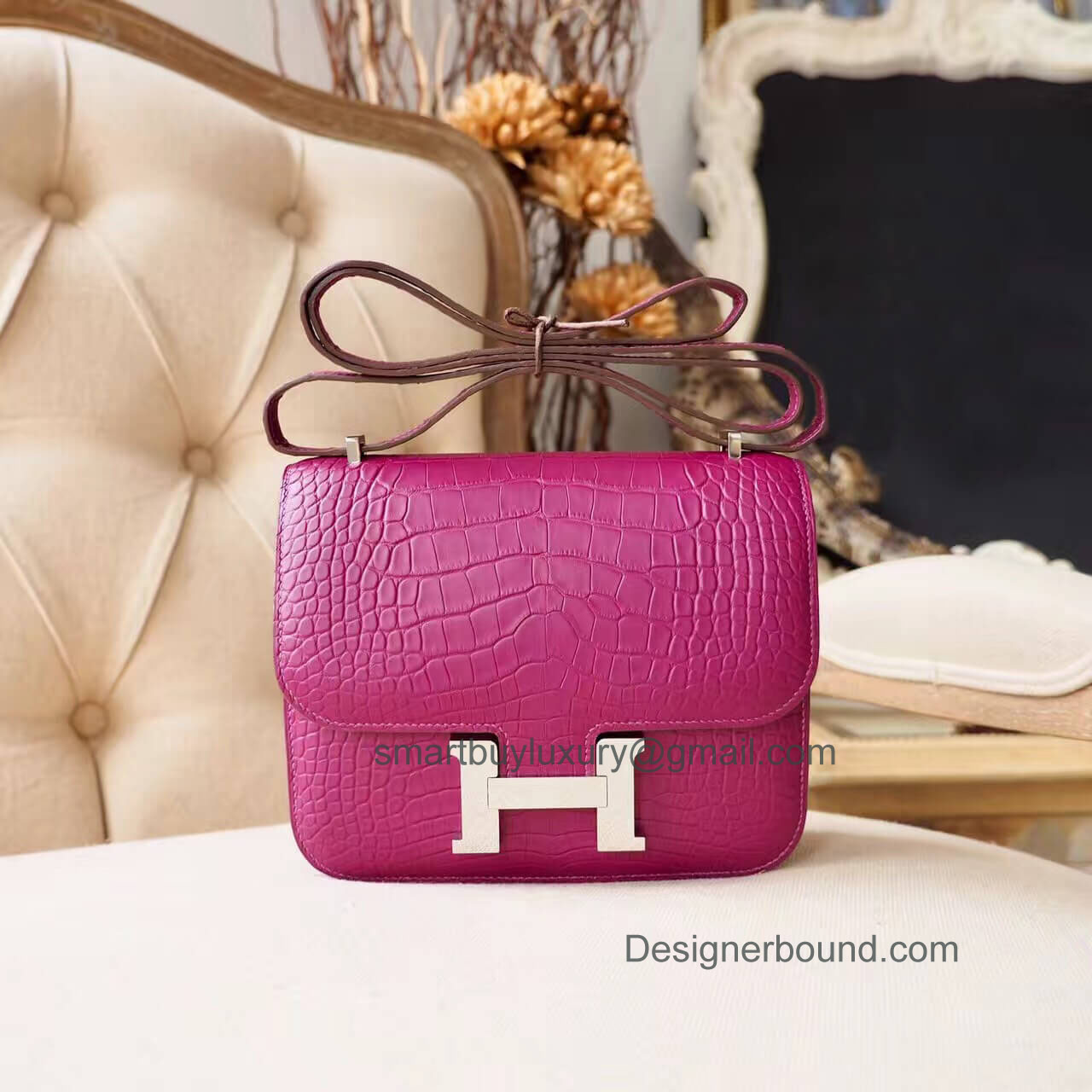 Hermes Mini Constance 18 Bag in 5h Cyclamen Matte Alligator PHW
